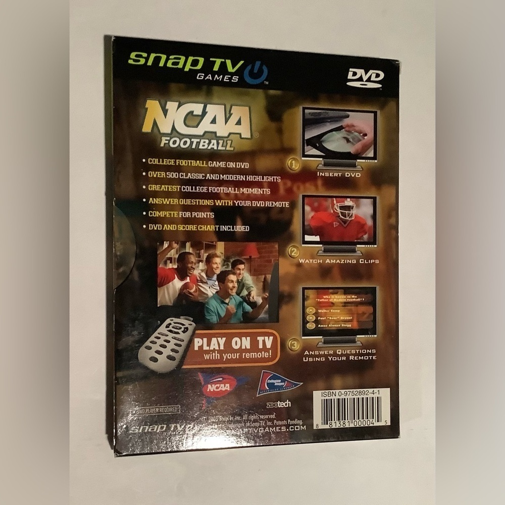 Snap NCAA Football DVD Trivia Challenge - Black and Green - Picture 2 of 3
